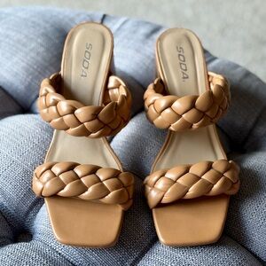 Soda Women's Brown Braided Sandals